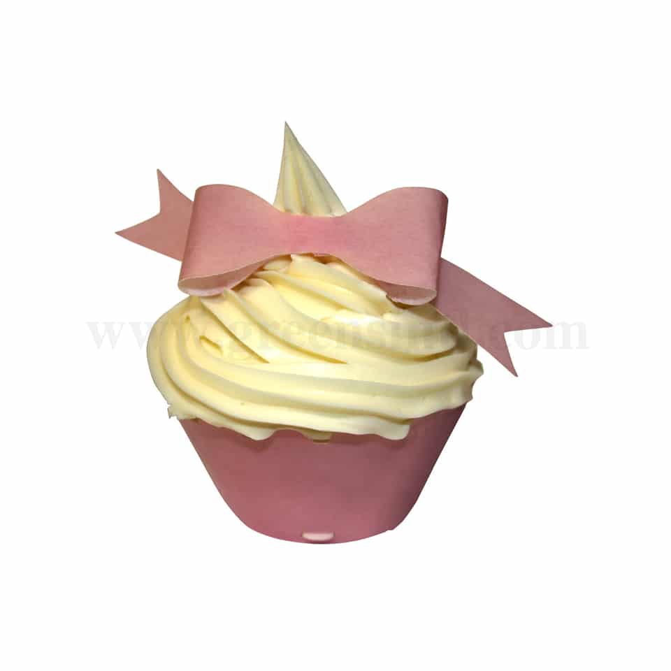 CDA Edible Wafer Decorations Baby Pink Bows-10 Sheets