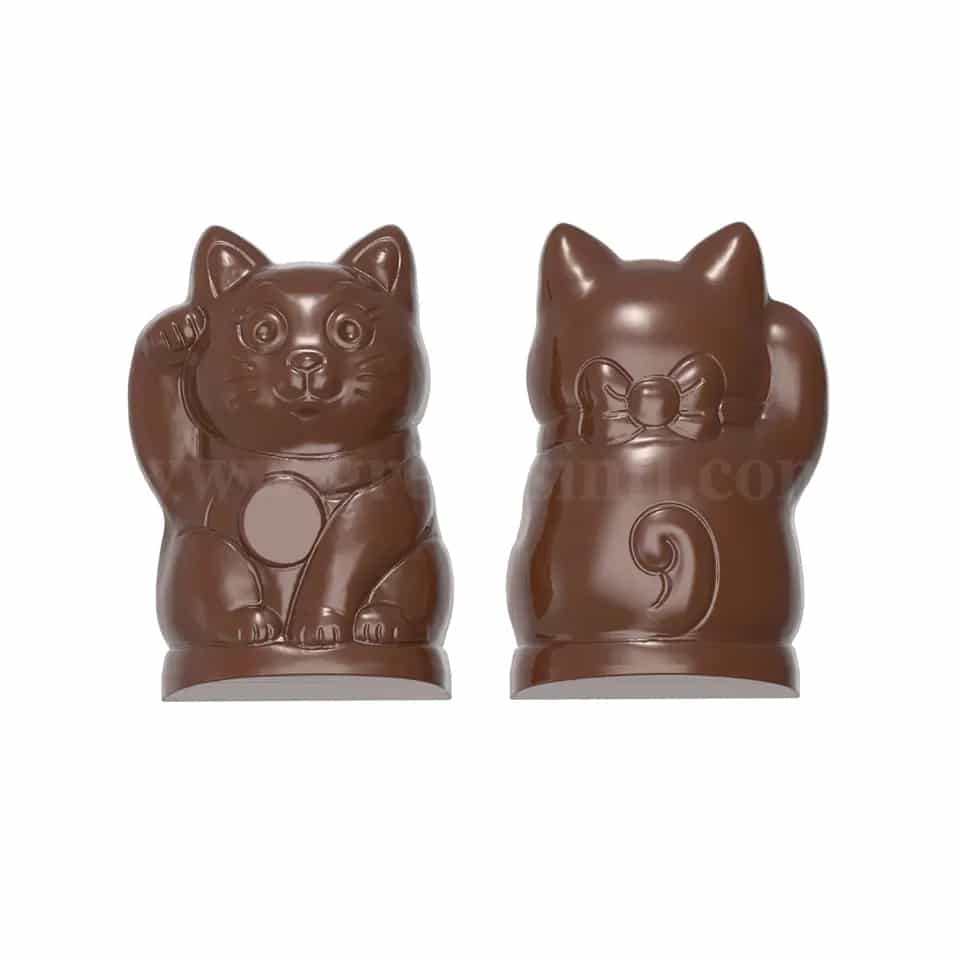 CHOCOLATE WORLD Chocolate Mould Manekikeko Lucky Cat 50x34x15mm