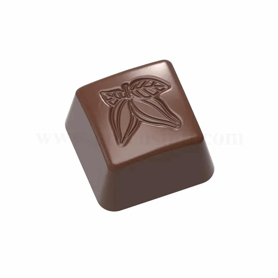 CHOCOLATE WORLD Chocolate Mould Stamp Cocoa Square 26x26x16mm.