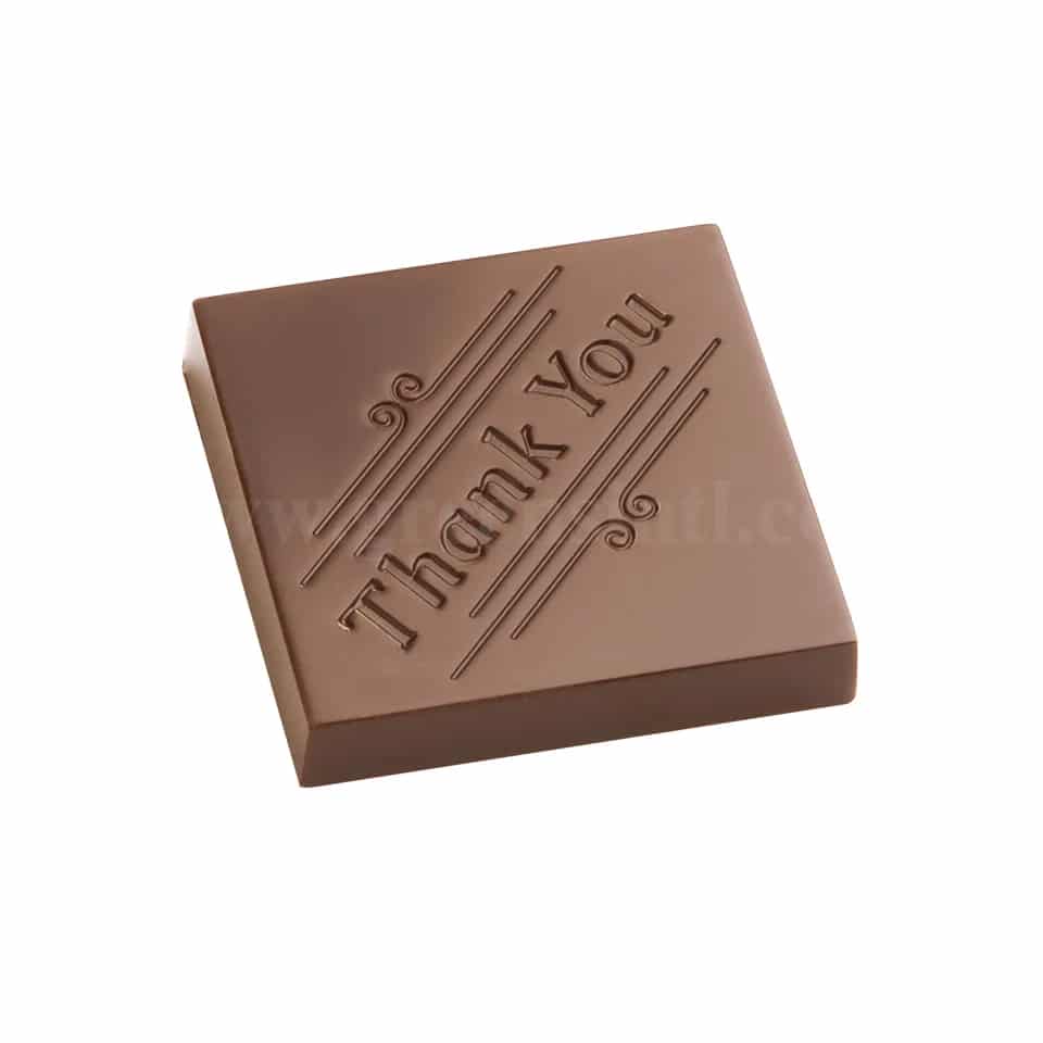 CHOCOLATE WORLD Chocolate Mould Caraque "Thank You" 28.5x28.5xh5 mm