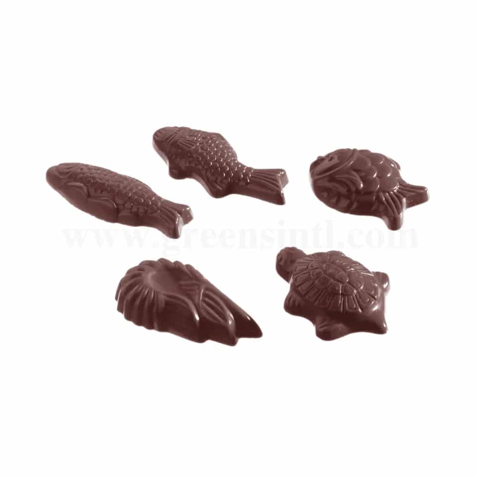 CHOCOLATE WORLD Chocolate Mould Caraque Seafood 38x20xh7 mm-5 Fig