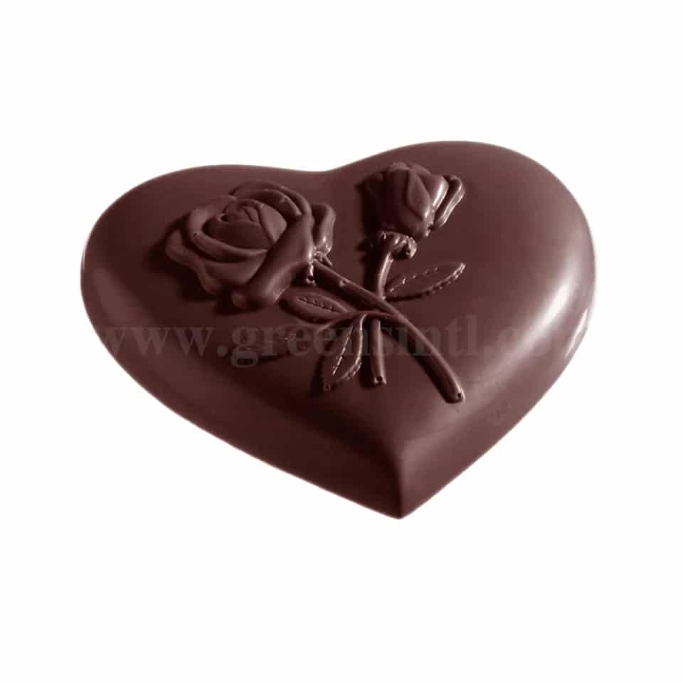 CHOCOLATE WORLD Chocolate Mould Heart Rose 104x88xh18 mm