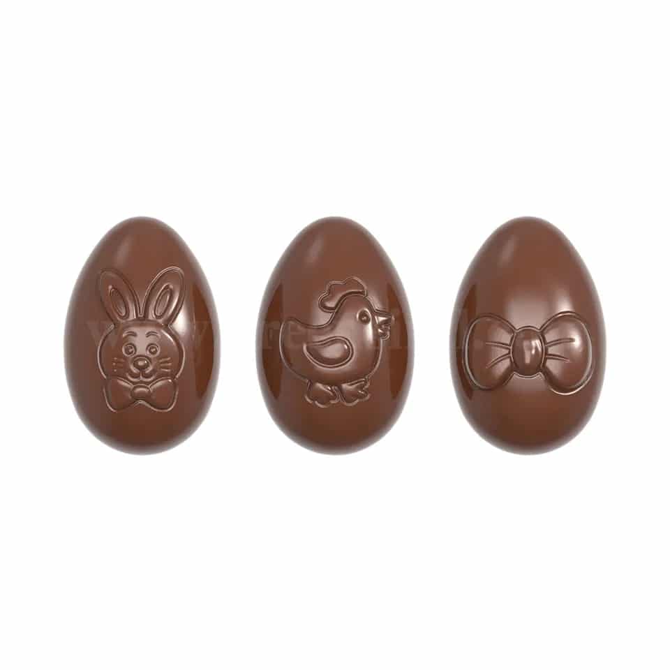 CHOCOLATE WORLD Chocolate Mould Playfull Egg 62x41.5xh23 mm-3 Fig