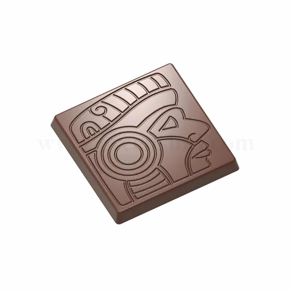 CHOCOLATE WORLD Chocolate Mould Caraque Maya 34x34xh4 mm