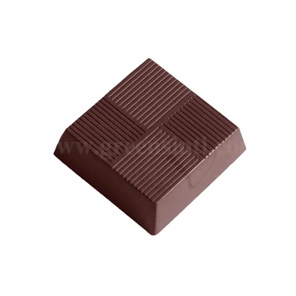 CHOCOLATE WORLD Chocolate Mould Square With Lines 33x33xh10 mm