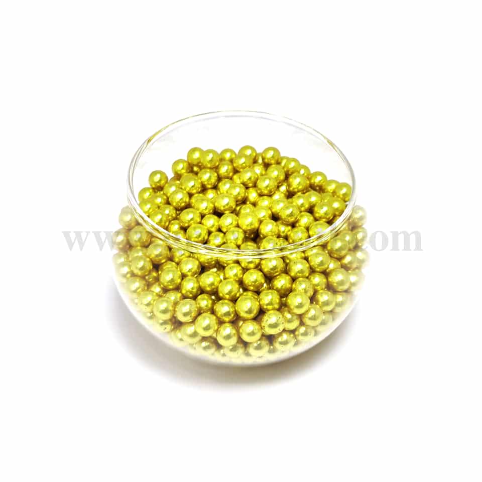 CONFETTI Gold Sugar Pearls 5 mm - 100g