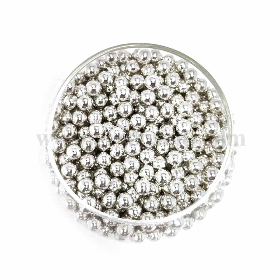 CONFETTI Silver Sugar Pearls 6 mm - 1 Kg