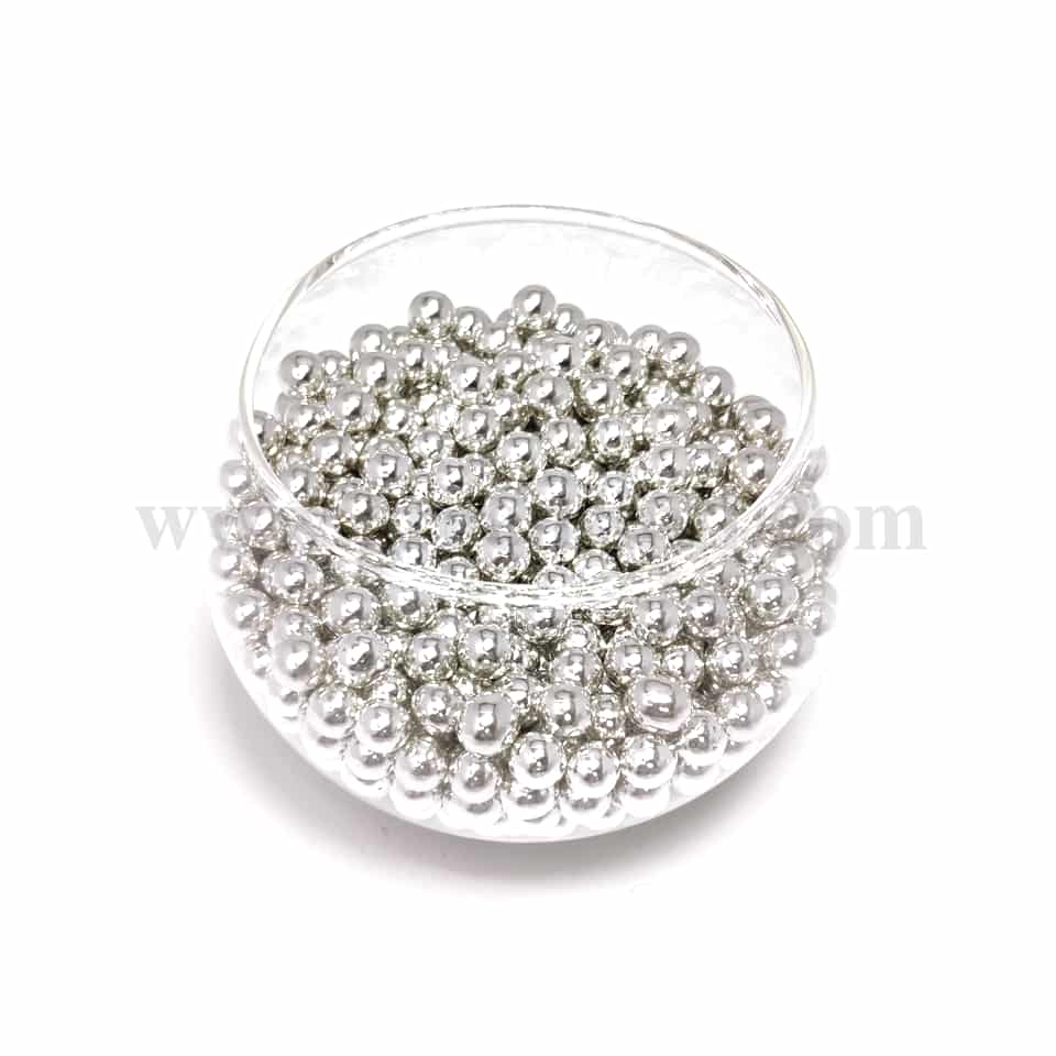 CONFETTI Silver Sugar Pearls 5 mm - 100g