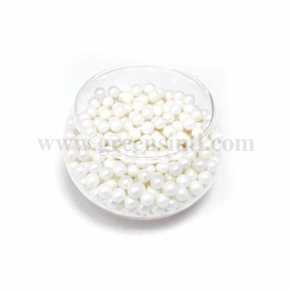 CONFETTI Pearlized White Sugar Pearls 6 mm - 100g