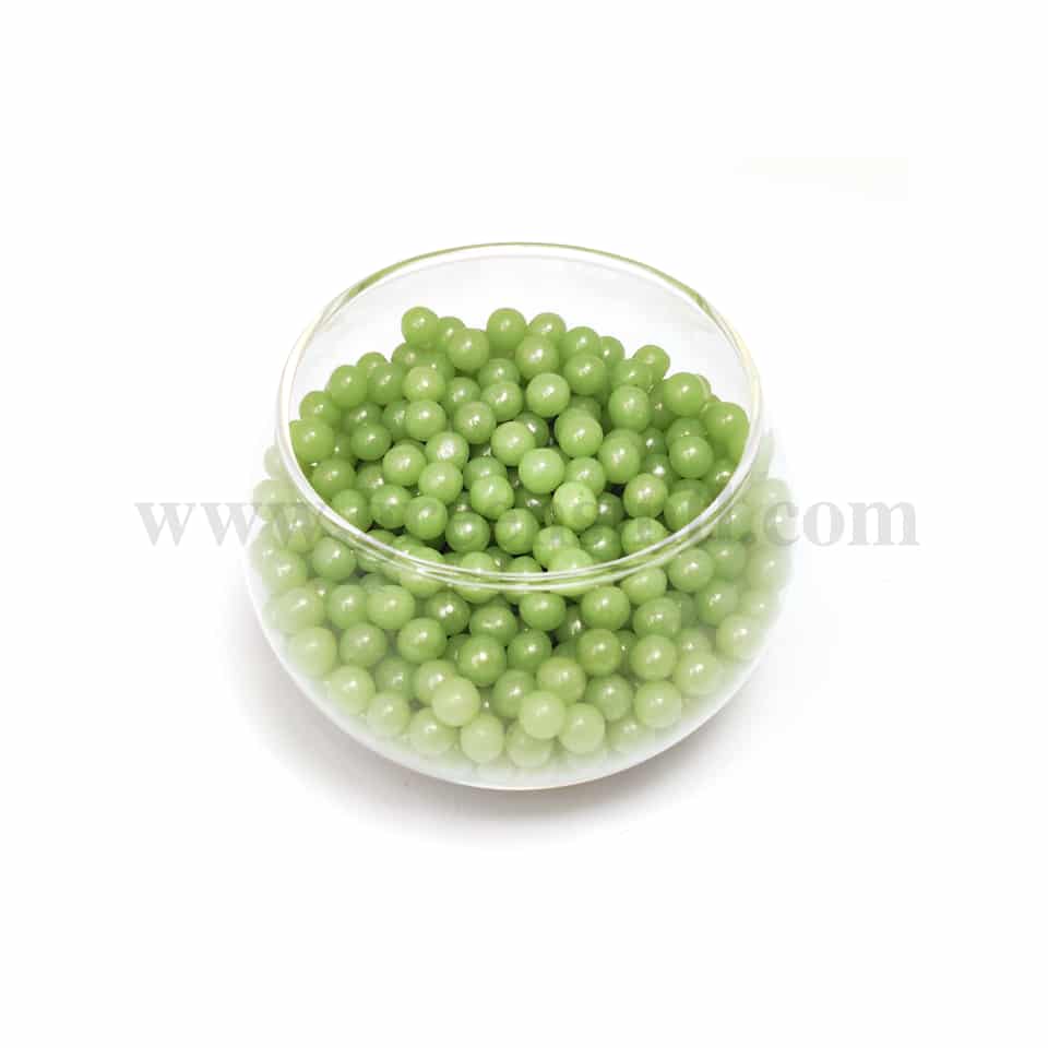 CONFETTI Glossy Green Sugar Pearls 6 mm - 100g
