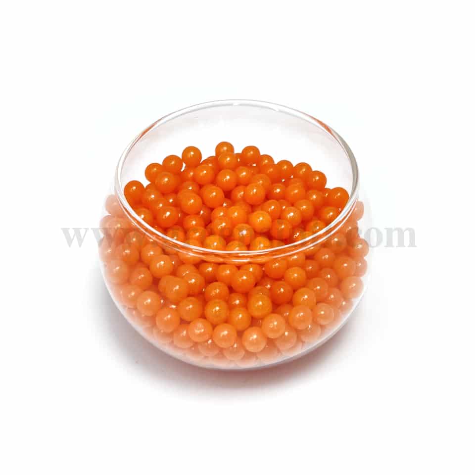 CONFETTI Glossy Orange Sugar Pearls 6 mm - 100g