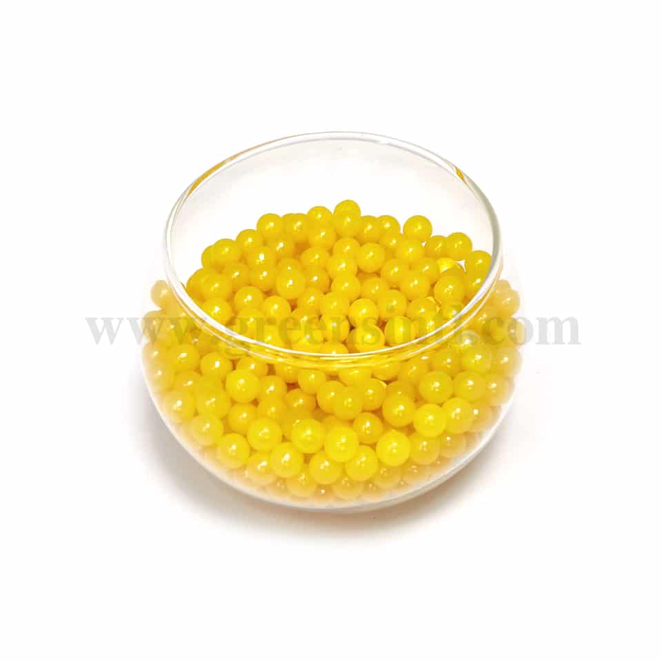 CONFETTI Glossy Yellow Sugar Pearls 6 mm - 100g