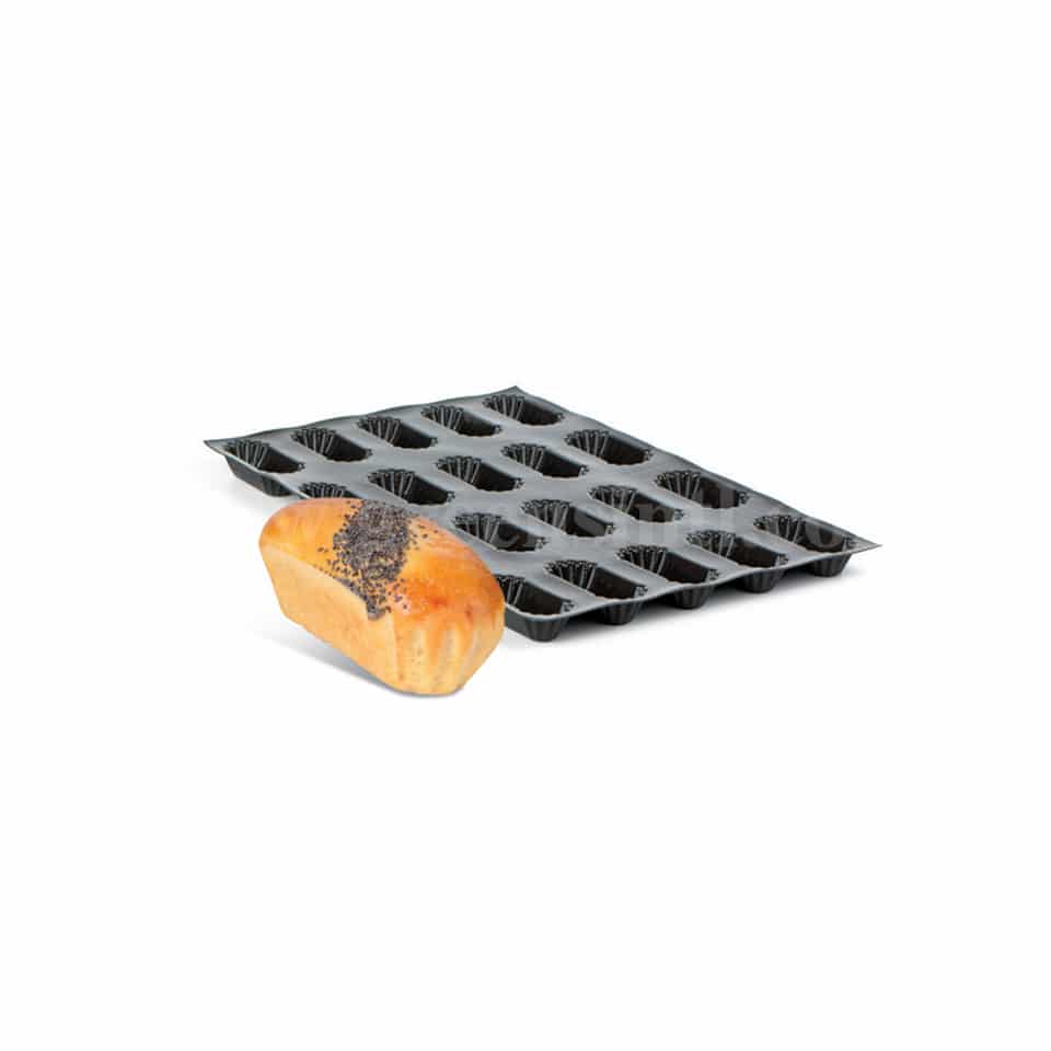 DEMARLE Flexipan Long Brioch, L113 mm, Width 81mm, Depth28 mm, 20 Indents