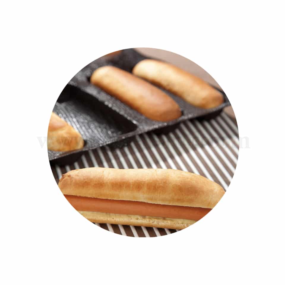 DEMARLE Flexipan Air Silform Oblong Shapes 155 x 41 x h 25 mm-18 Indents