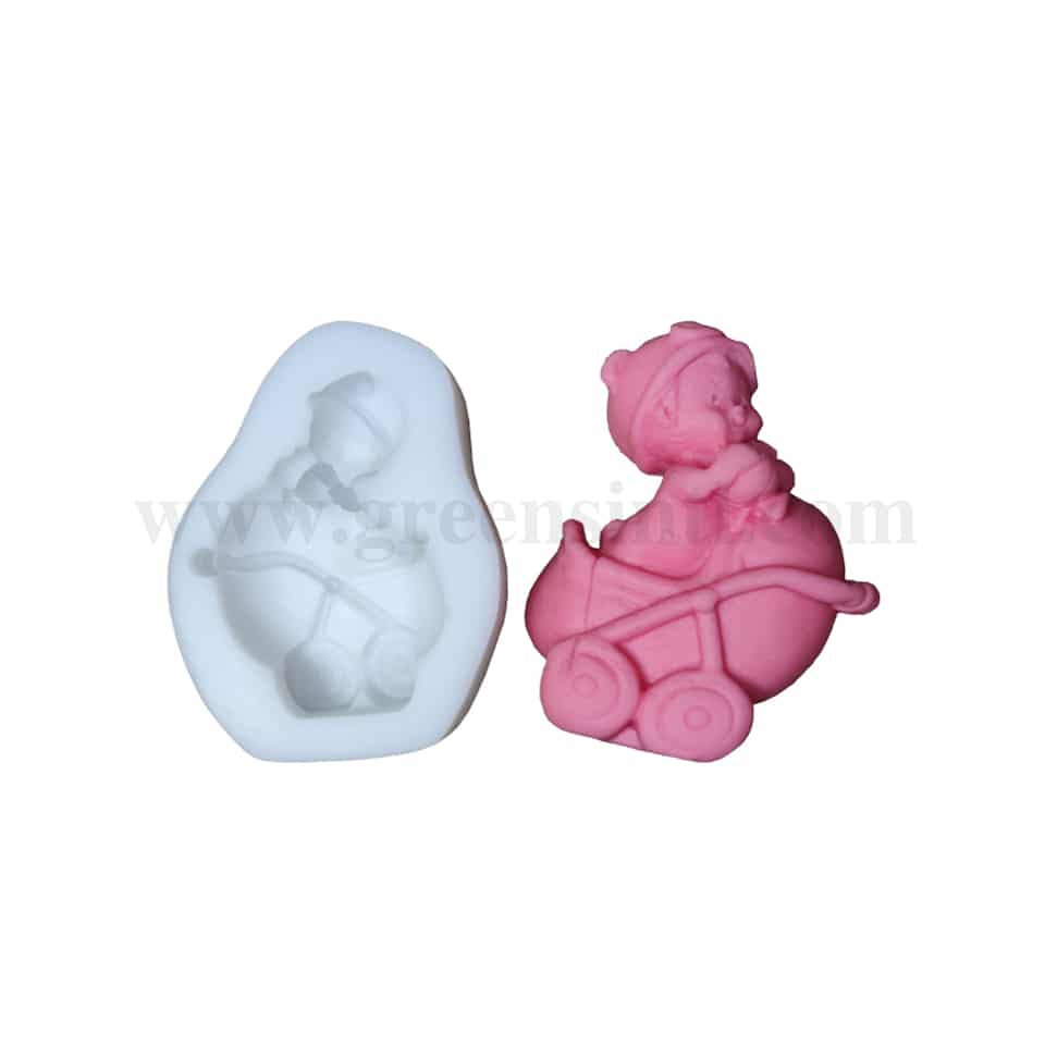 GREENS Silicone Mould Baby With Stroller 80 x 65 mm
