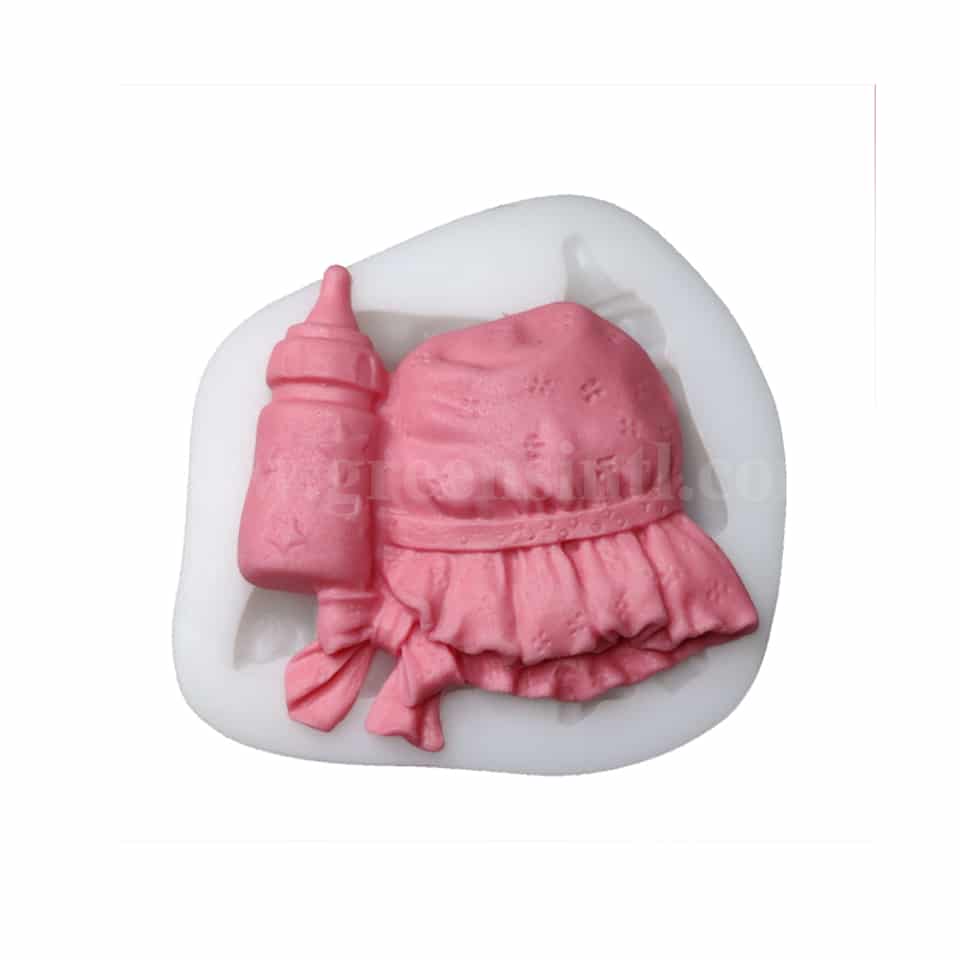 GREENS Silicone Mould Baby Hat and Bottle 80 x 85 mm