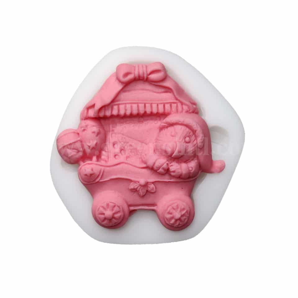 GREENS Silicone Mould Mini Baby Stroller 75 x 75 mm