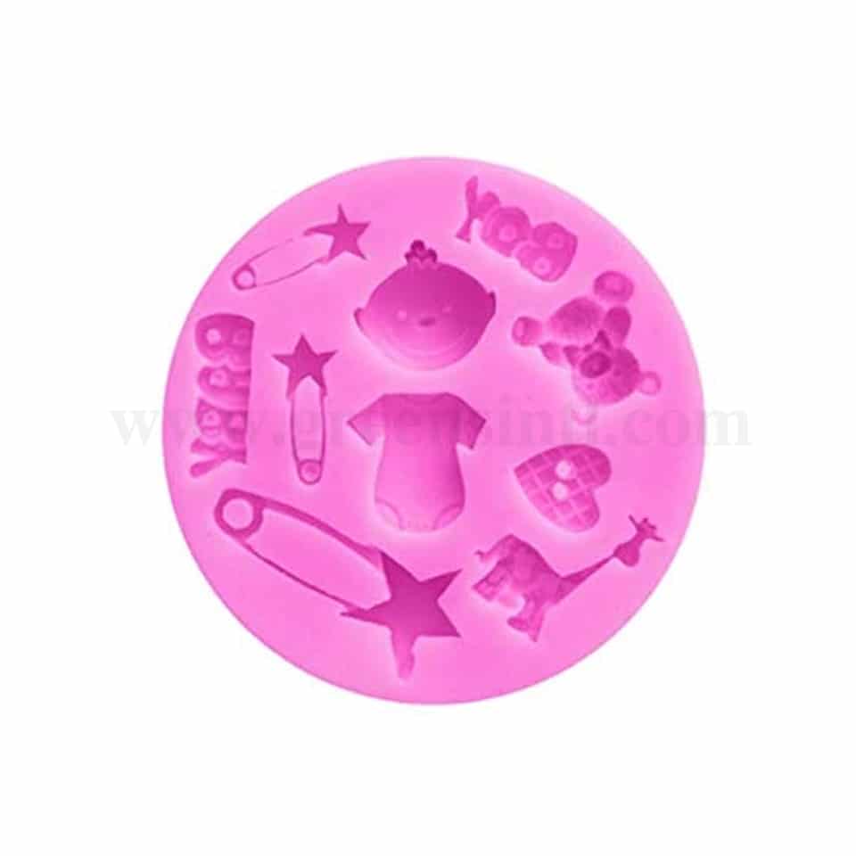 GREENS Silicone Mould Baby Shower Theme 80 mm