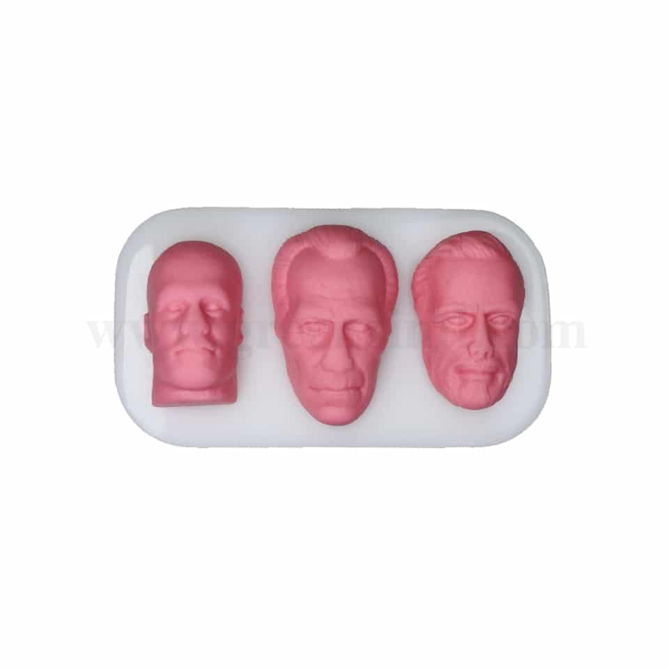GREENS Silicone Mould Bald Men Faces 115 x 60 mm