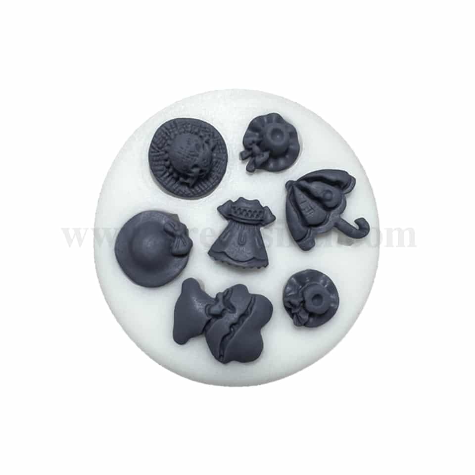 GREENS Silicone Mould Hat, Dress, Umbrella & Teddy 90 mm