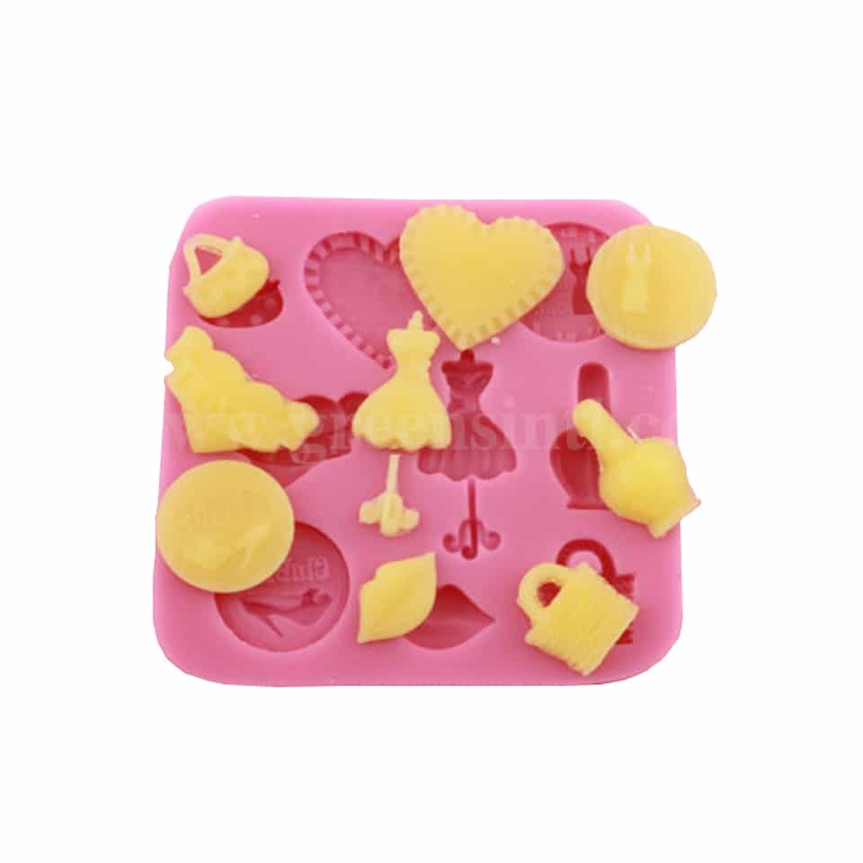 GREENS Silicone Mould Ladies Accessories sizes approx: 15- 25 mm