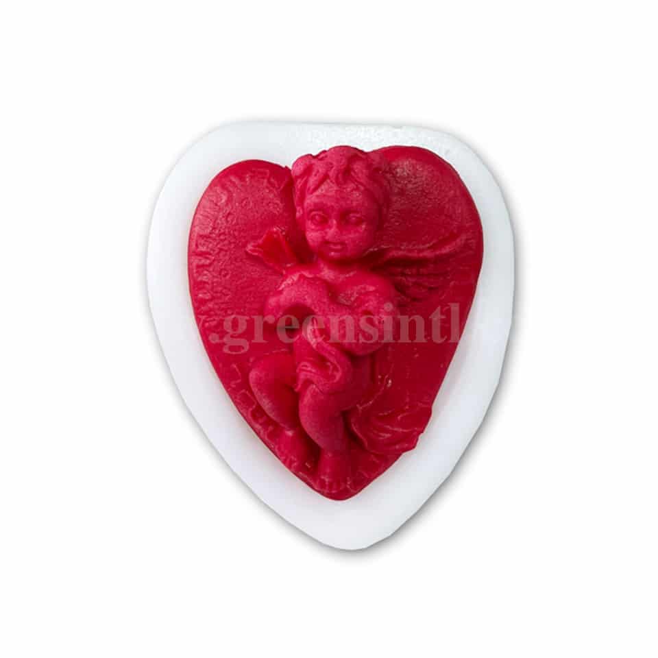 GREENS Silicone Mould Baby Angel On Heartbaby Angel On Heart 80 x 70 mm