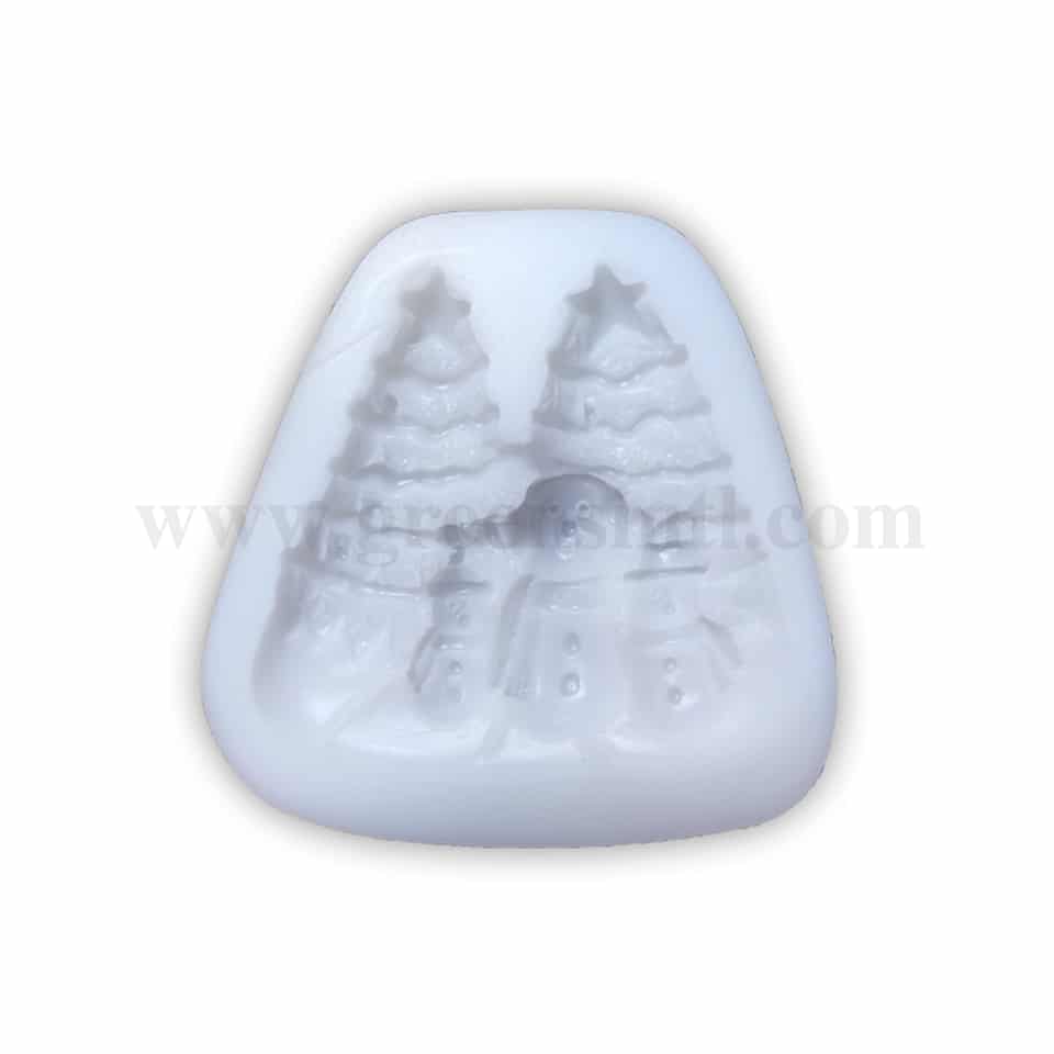GREENS Silicone Mould Christmas Tree With Snowman 70 x 80 mm