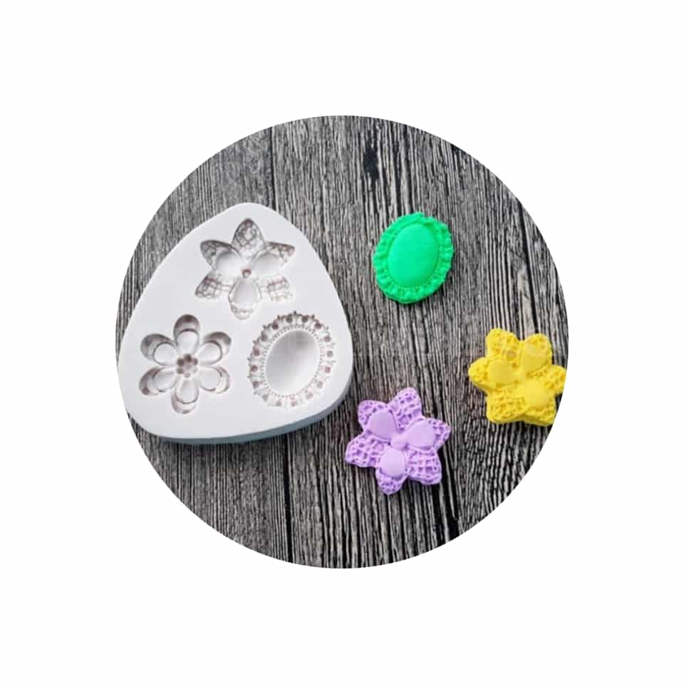 GREENS Silicone Mould Jewel & Flower Design