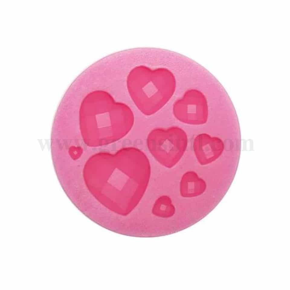 GREENS Silicone Mould Jewel Hearts D 81 mm