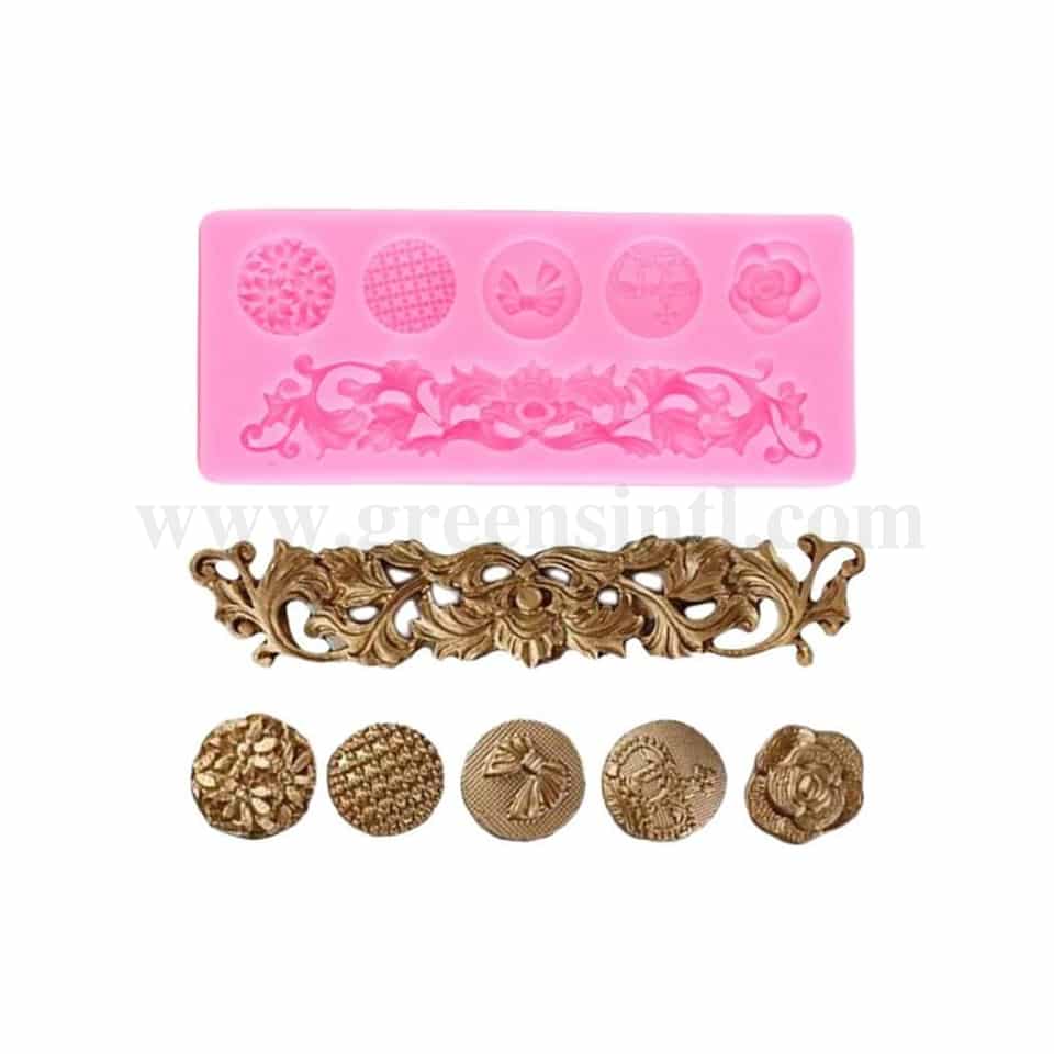 GREENS Silicone Mould Boroque Design 140 x 58mm