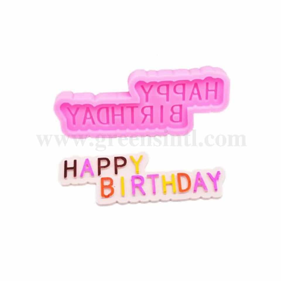 GREENS Silicone Mould Happy Birthday 105 X 45mm