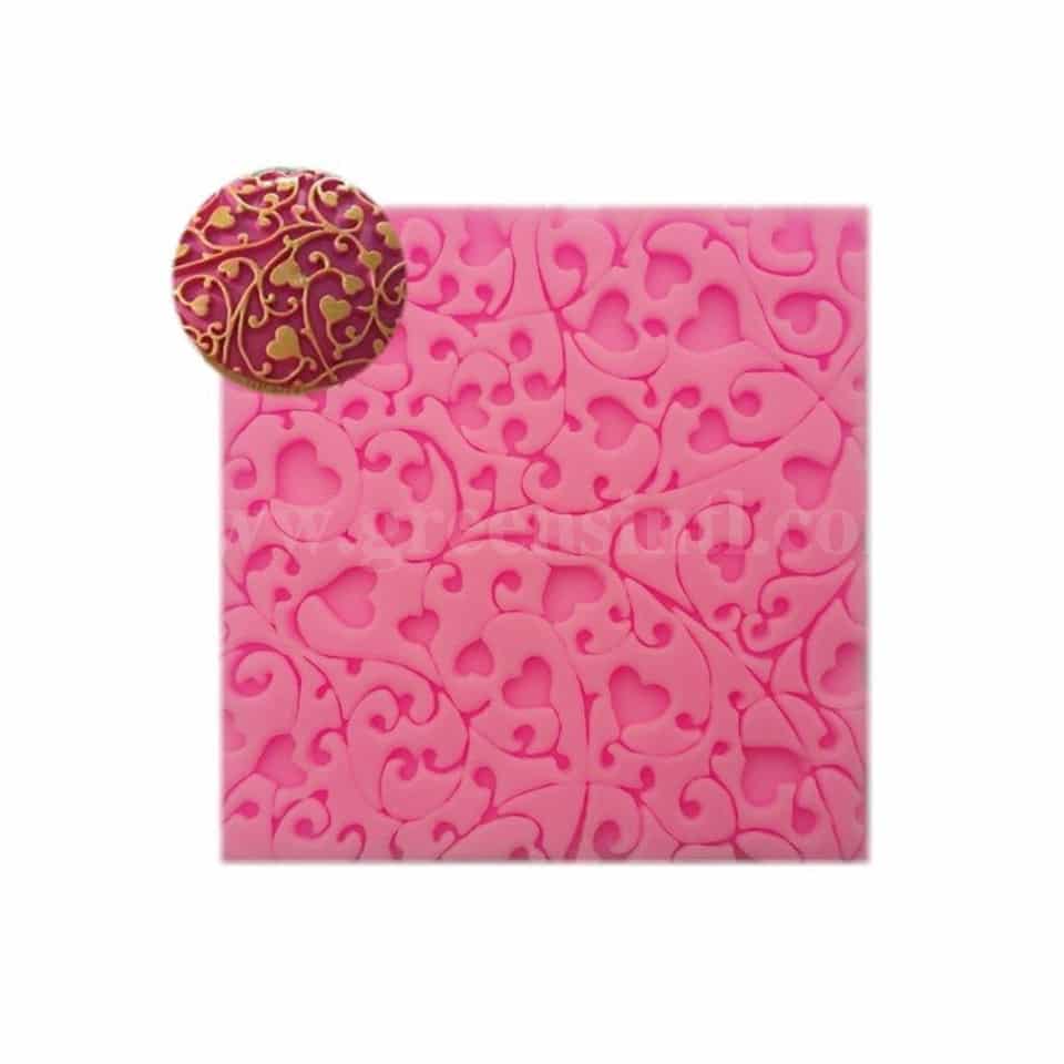 GREENS Silicone Mould Love Texture Mat 95 x 95mm