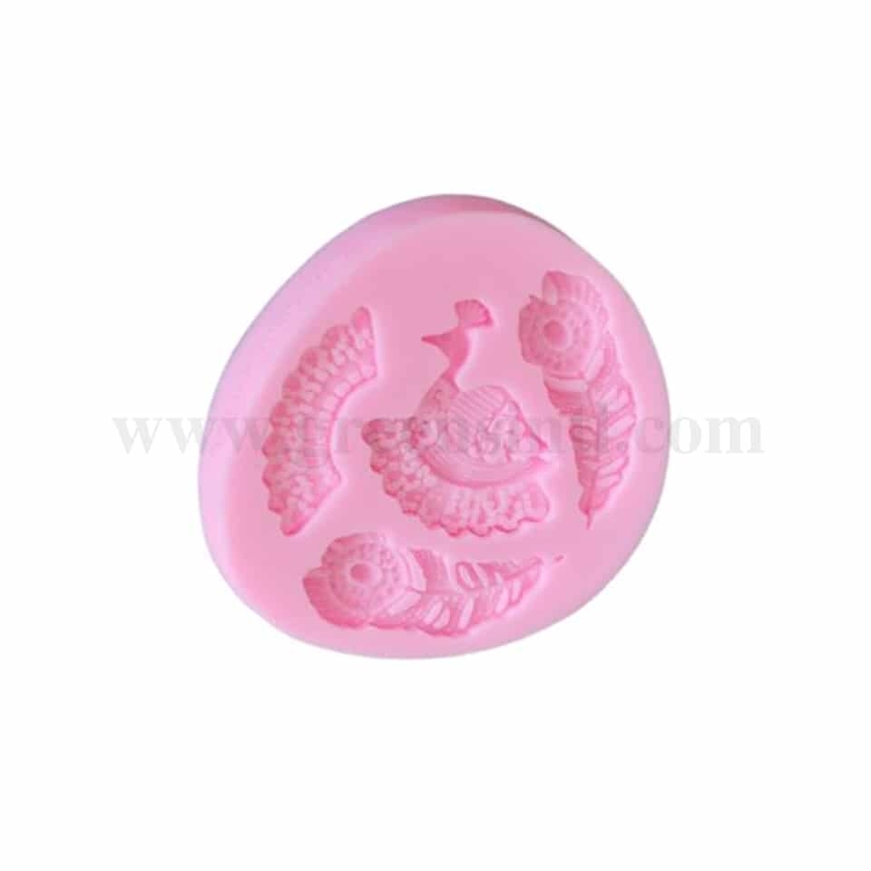 GREENS Peacock & Border Design Silicone Mould 80 x 76 mm
