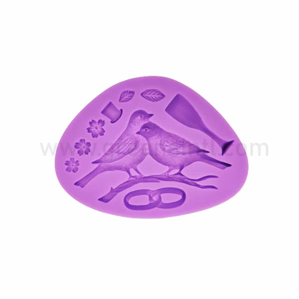GREENS Silicone Mould Romantic Birds 114 x 82 x 12 mm