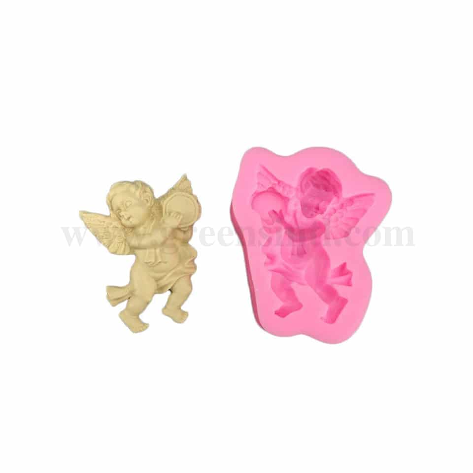 GREENS Silicone Mould Angel with Drum 85x70 mm