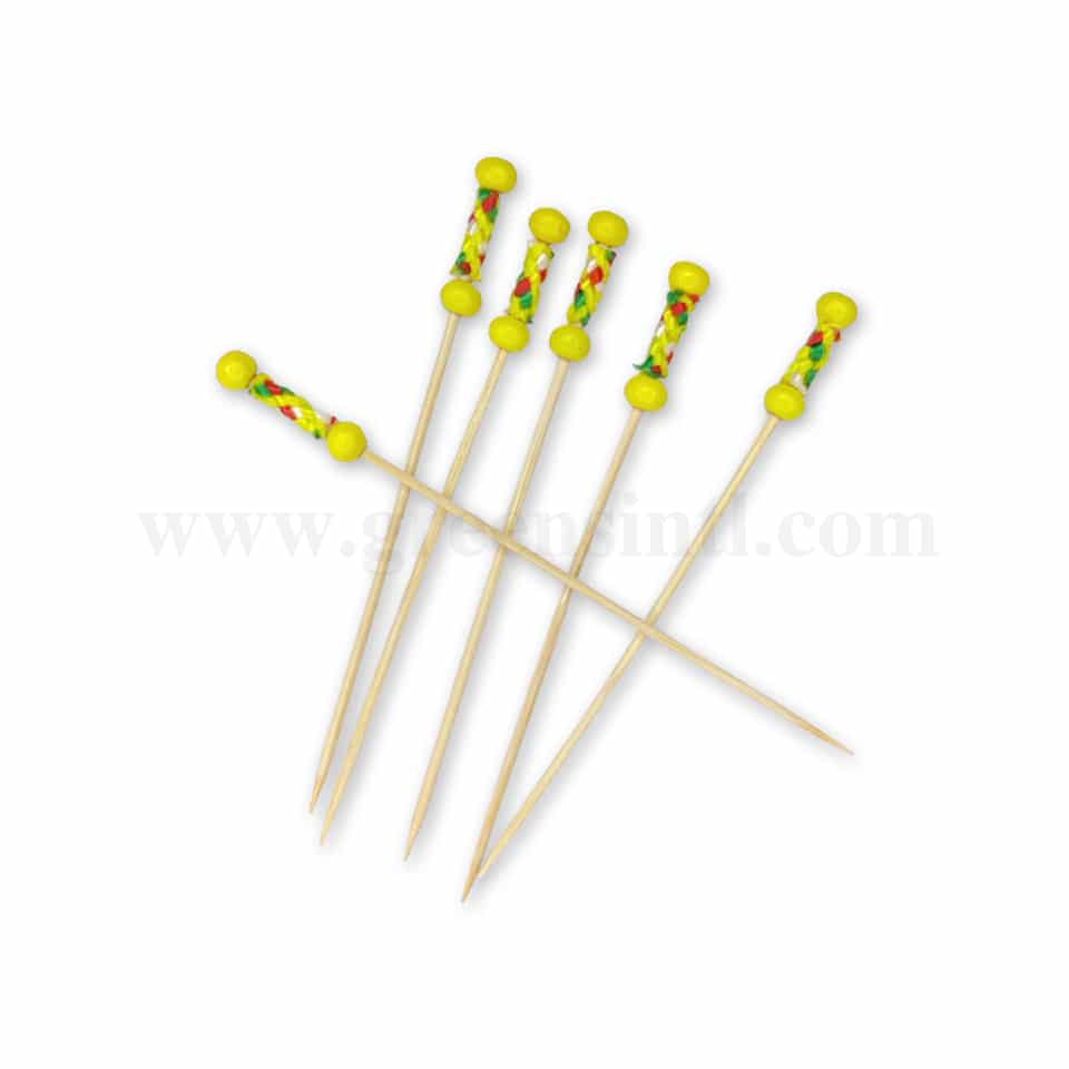 GREENS CHOICE Yellow Fruit Picks 120 mm-100 Pcs