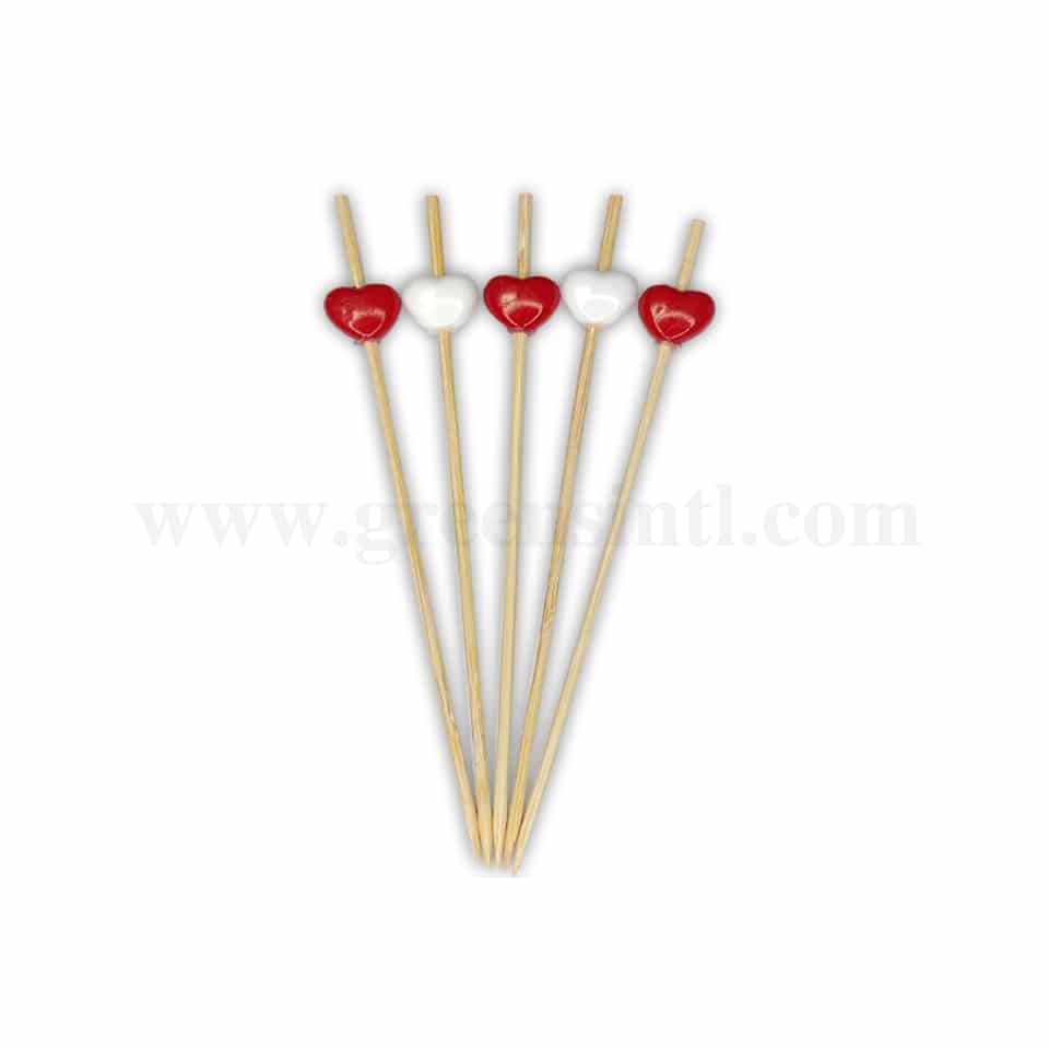 GREENS CHOICE Fruit Picks Heart 120 mm-100 Pcs