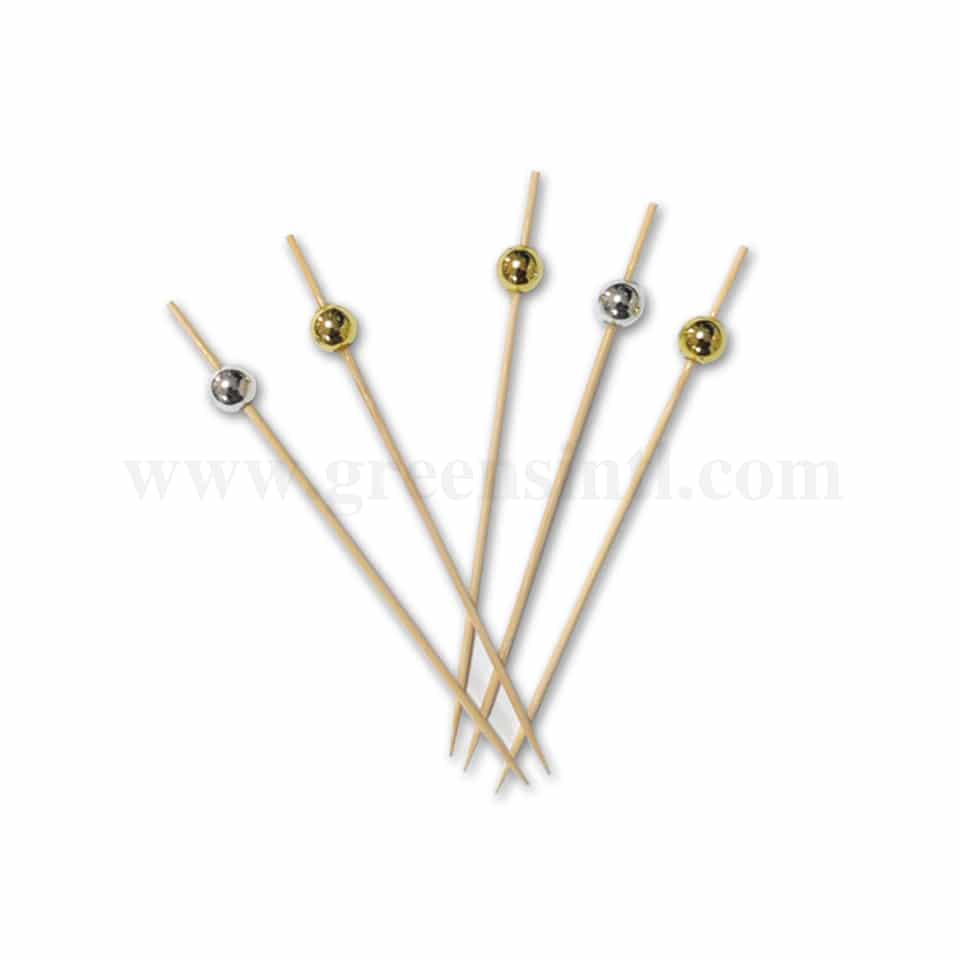 GREENS CHOICE Fruit Picks Silver/Gold 120 mm-100 PCs