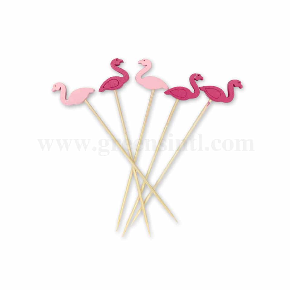GREENS CHOICE Fruit Picks Flamingo 120 mm-100 Pcs