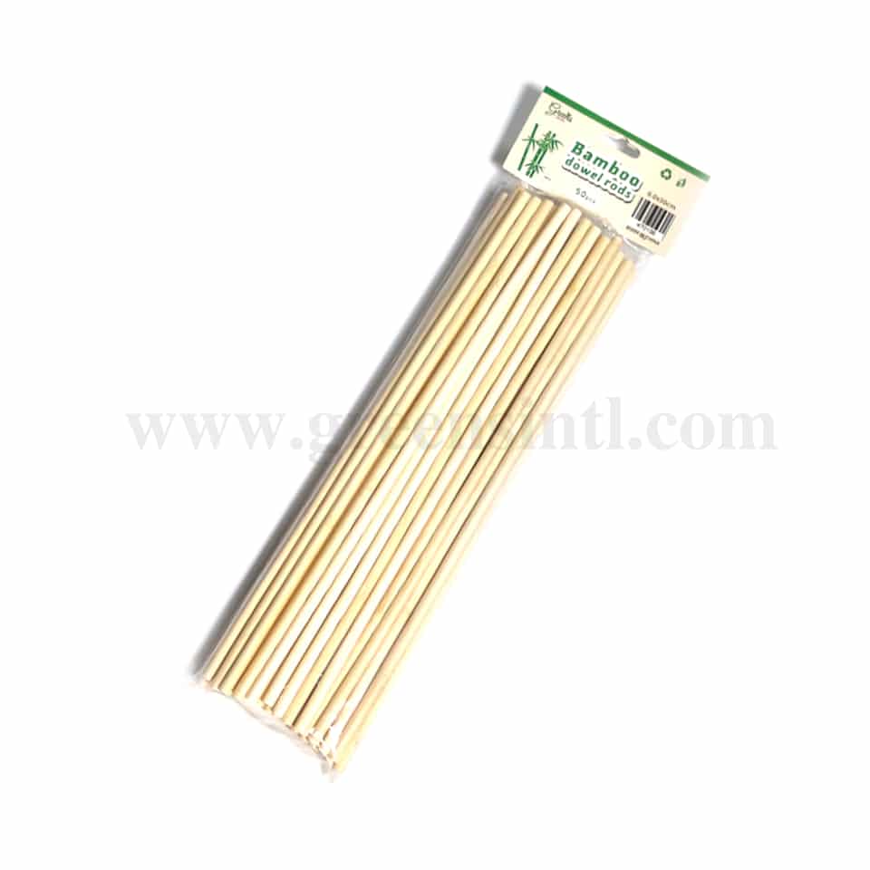GREENS CHOICE Bamboo Dowel Rods D 6 x h 300 mm-50 Pcs
