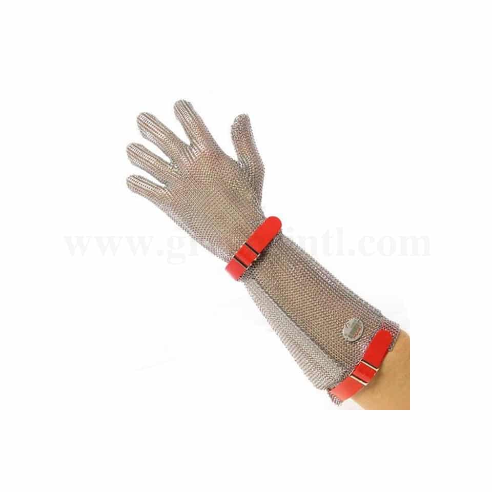 FISCHER BARGOIN Steel Protective Glove with Arm Steel - Red