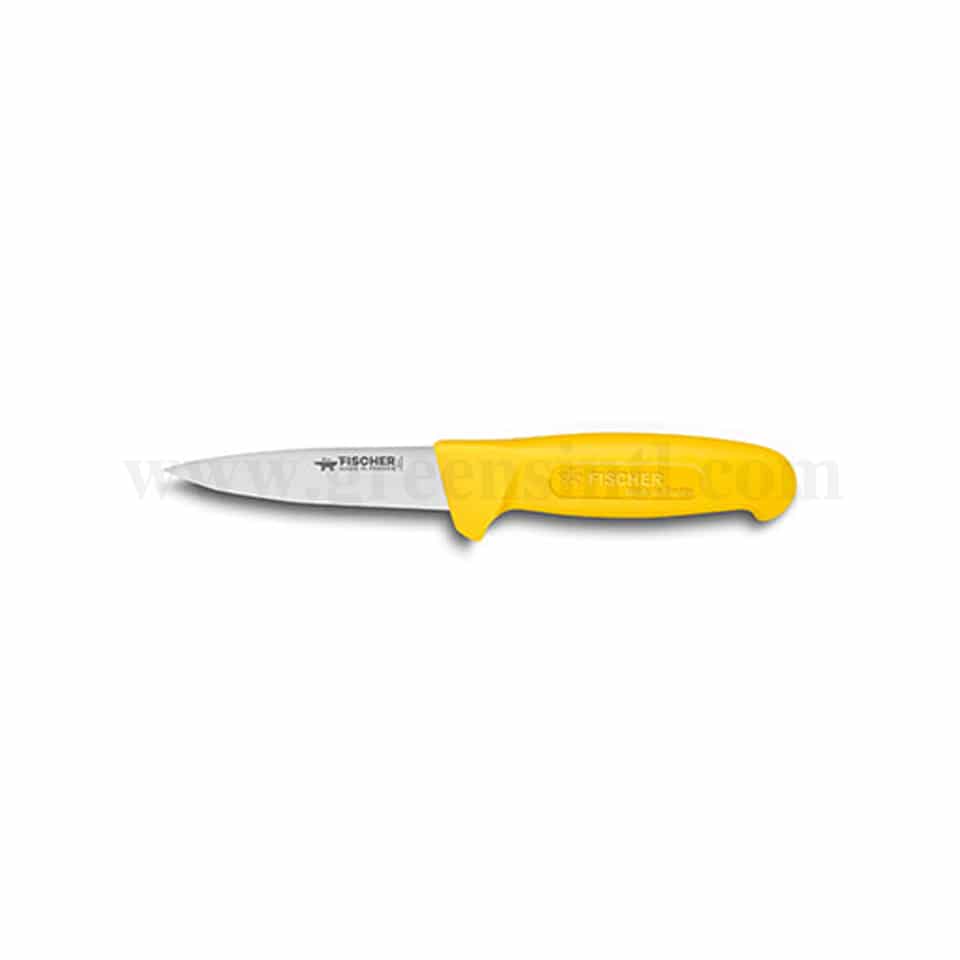 FISCHER BARGOIN Boning Knife Straight Back Yellow Handle 110 mm