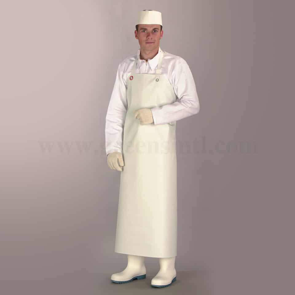 FISCHER BARGOIN White Work Apron Standard Assembly 1150 x 900 mm