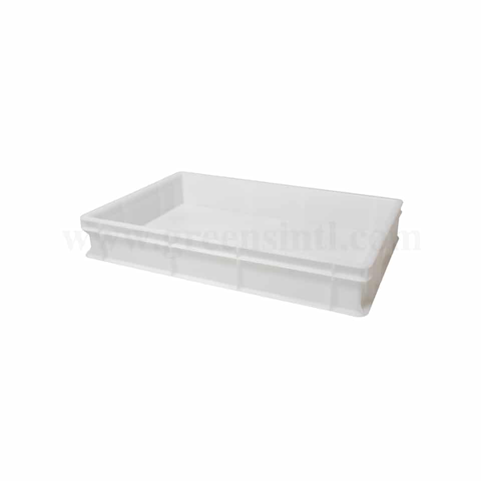 GENUS DEI Polyethylene Pizza Dough Case with Solid Base and Side White 600 x 400 x h 100 mm