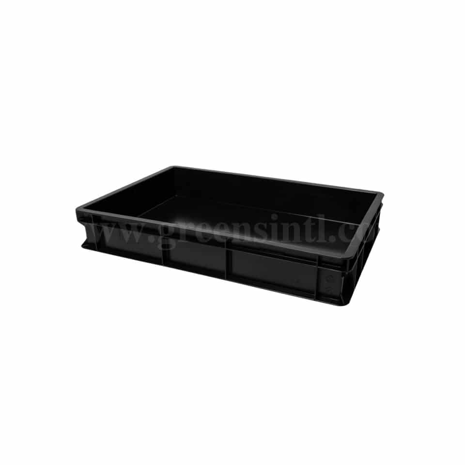 GENUS DEI Polyethylene Pizza Dough Case with Solid Base and Side Graphite Black 600 x 400 x h 100 mm