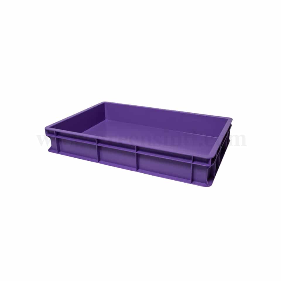 GENUS DEI Polyethylene Pizza Dough Case with Solid Base and Side Blue Lilac 600 x 400 x h 100 mm