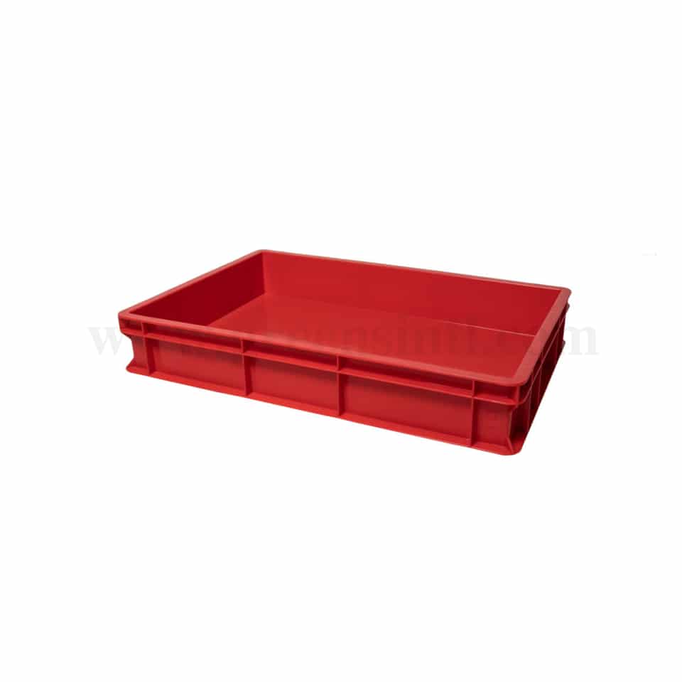 GENUS DEI Polyethylene PizzaDough Case with Solid Base and Side Traffic Red 600 x 400 x h 100 mm