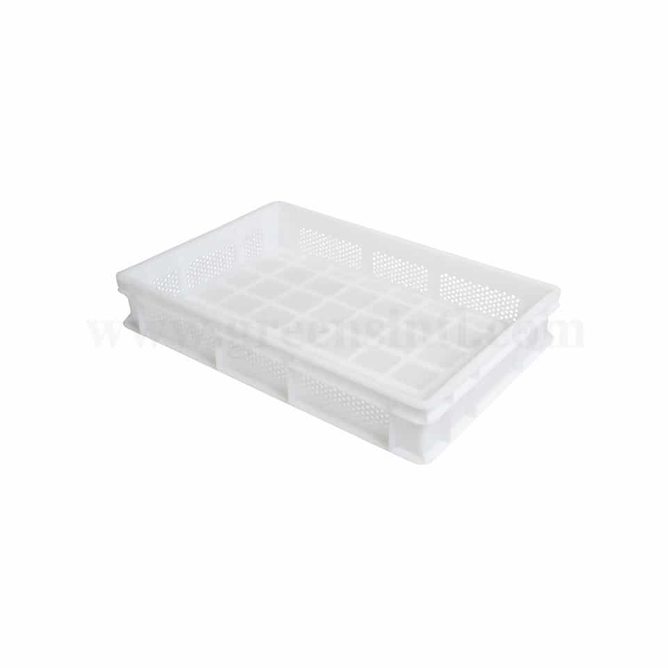 GENUS DEI Polyethylene Pizza Dough Case with Perforated Base and Side White 600 x 400 x h 100 mm