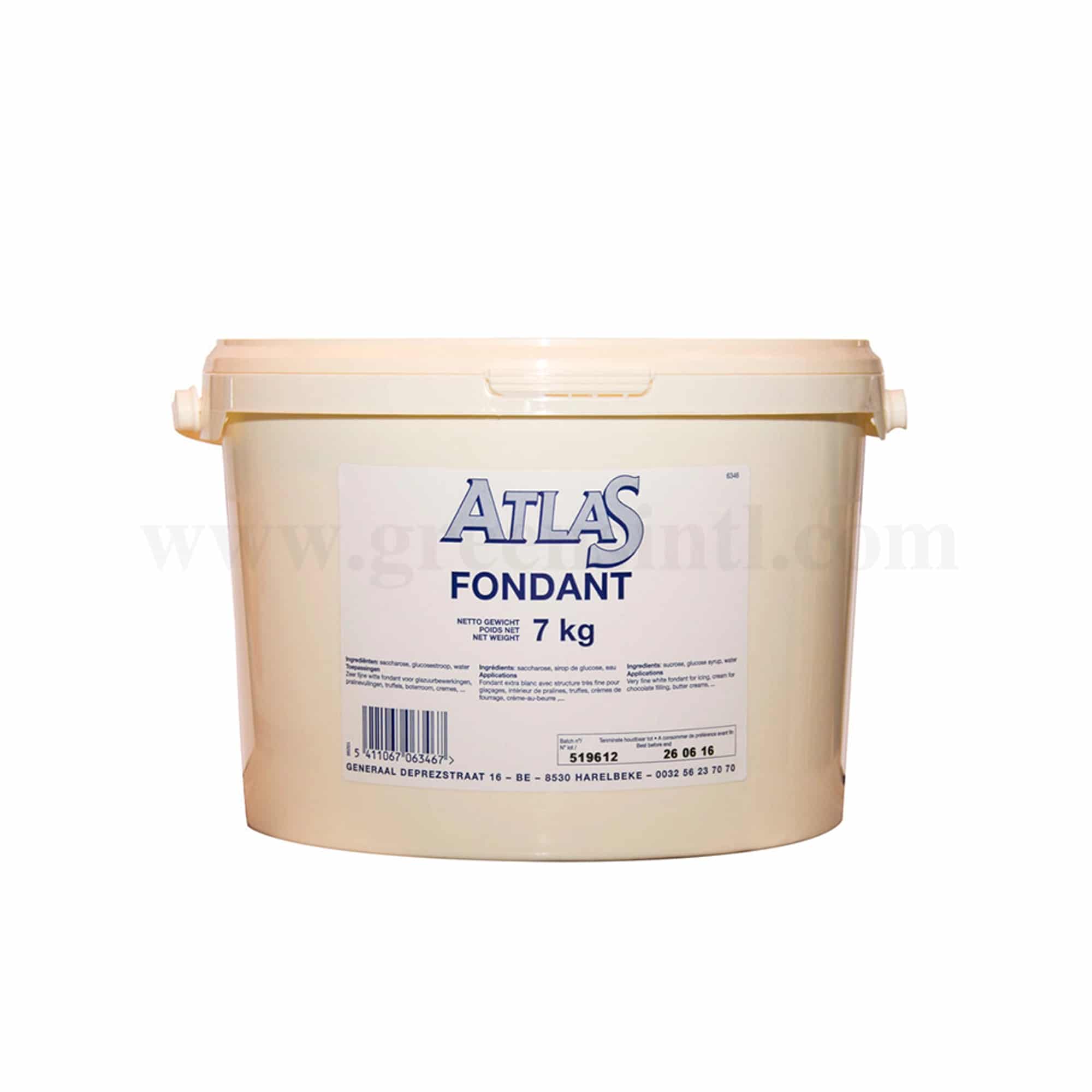 ATLAS Pastry Pouring Fondant White Glaze  7 Kg