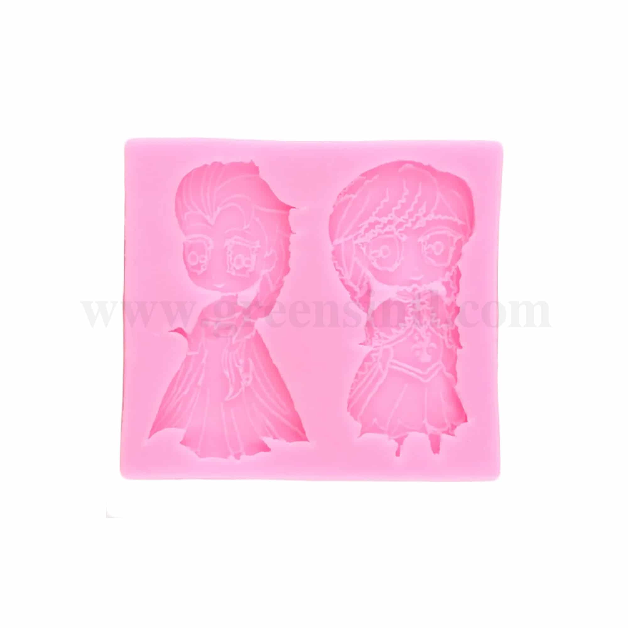 GREENS CHOICE Silicone Mould Disney Frozen Silicone Mold (Elsa & Ana) 86 x 95 mm